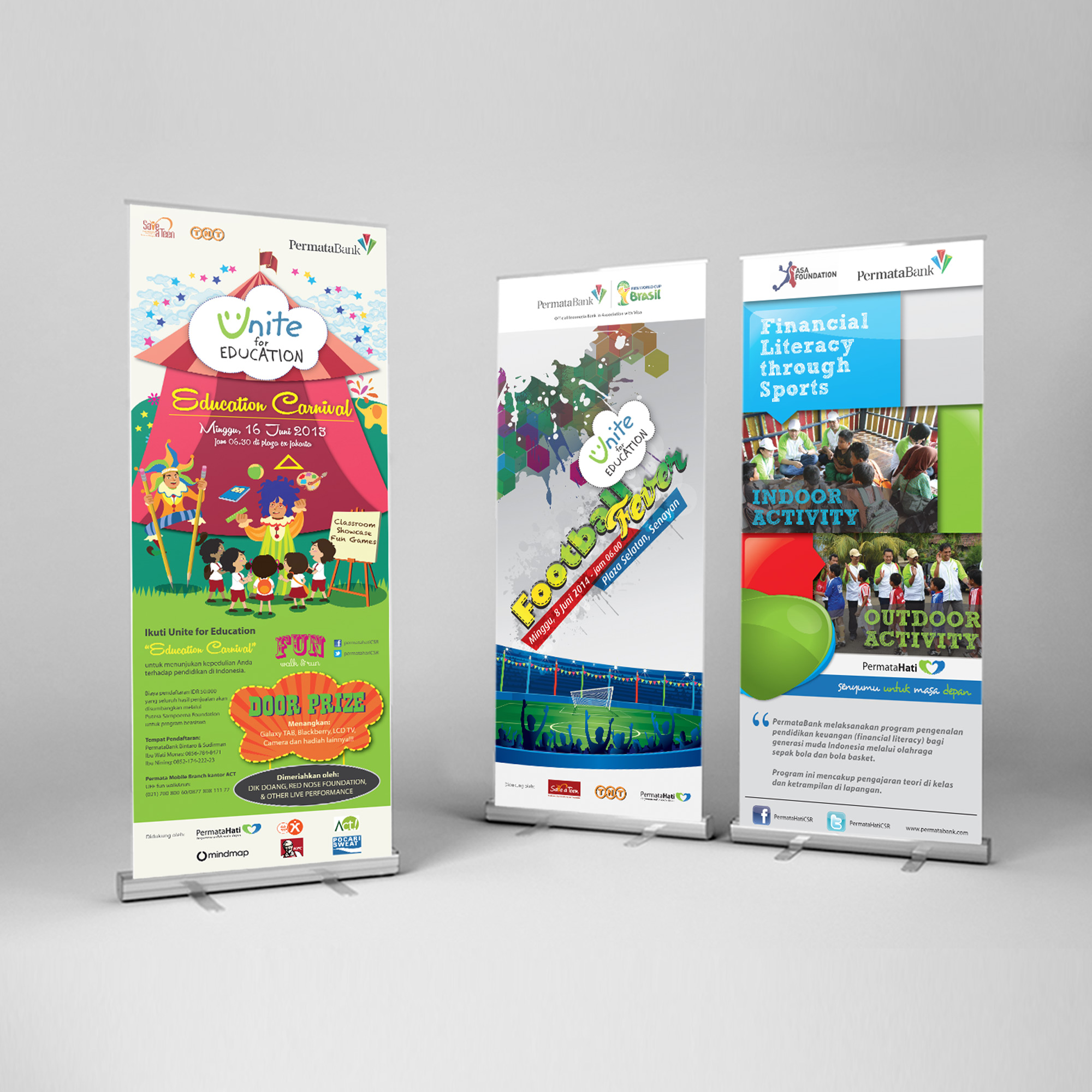 Roller banner for different activities.